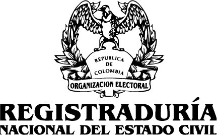 Logo de la Registraduria Nacional del Estado Civil Colombiana version negro - Paso a paso para solicitar su Registro Civil digital